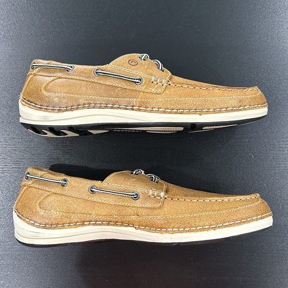 Rockport Brown Leather Boat Shoe - 10 Wide - Picture 3 of 13